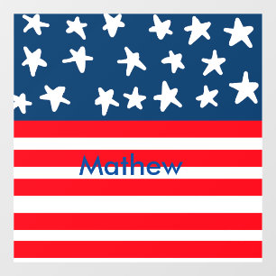 4th july independence day add name text US flag