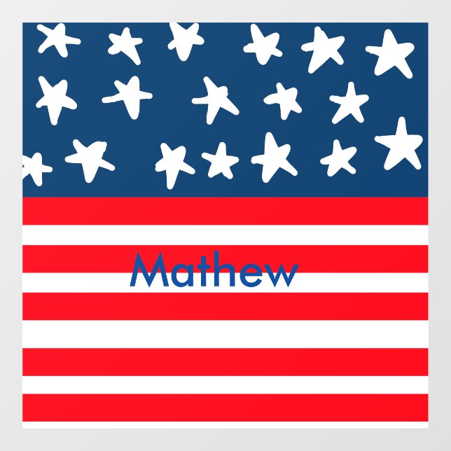 4th july independence day add name text US flag (Sheet)