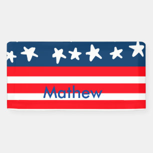 4th july independence day add name text US flag Banner