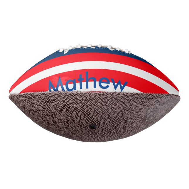 4th july independence day add name text US flag Football (Rotated 270)