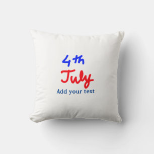 4th july independence day add your text name photo cushion