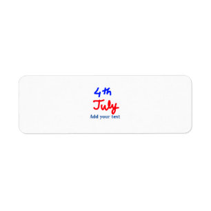 4th july independence day add your text name photo return address label