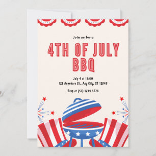 4th July Independence Day BBQ Party Invitation