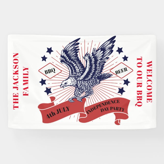 4th July Independence Day. Editable text. Banner (Horizontal)