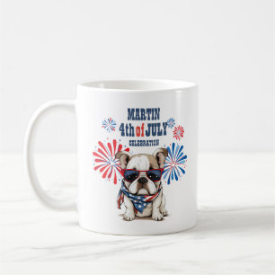 4th July Independence Day Red White Blue Bulldog Coffee Mug