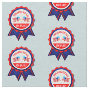 4th July Independence Day Rosette Design Fabric