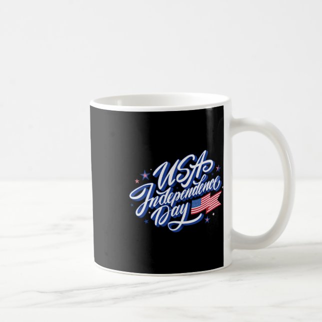 4th July Independence Day Usa Flag Patriotic Ameri Coffee Mug (Right)
