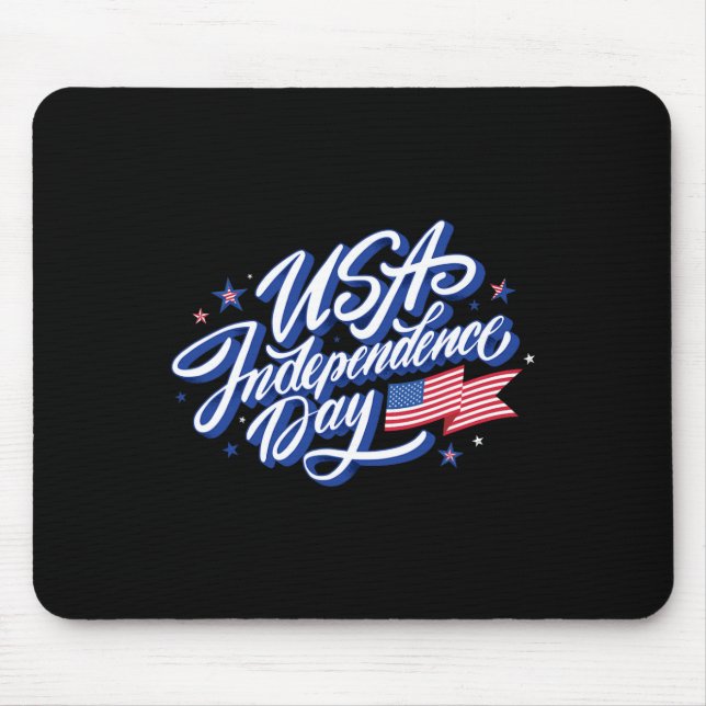 4th July Independence Day Usa Flag Patriotic Ameri Mouse Pad (Front)