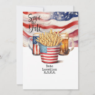 4th July invitation card save the date
