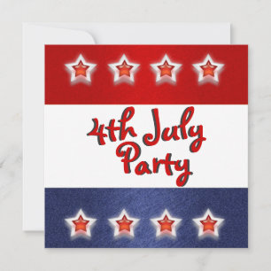 4th July invitations - customisable template