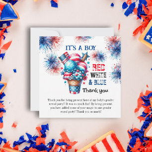 4th July Its a Boy Thank You Card