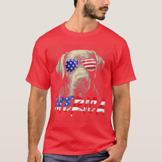4th July Labrador Retriever American Flag Patrioti T-Shirt