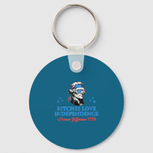 4th july love independence thomas jefferson key ring