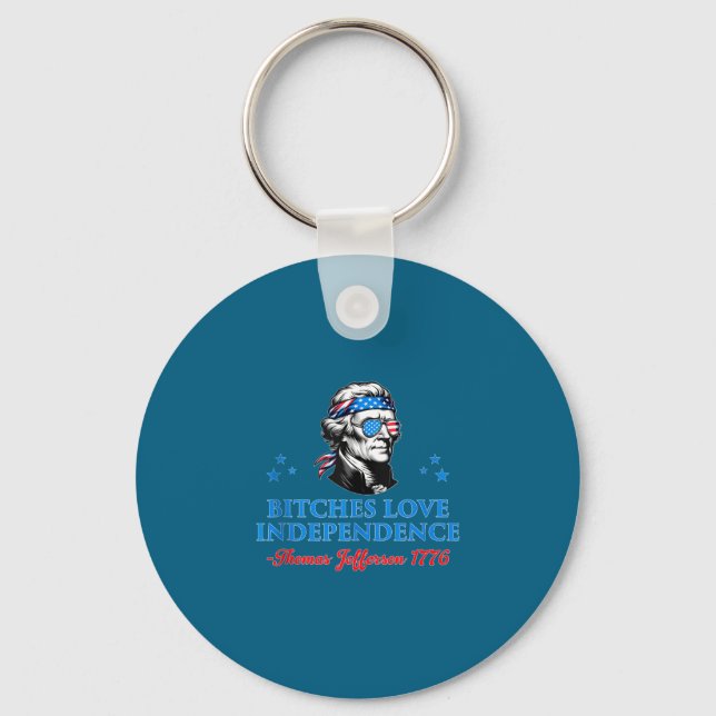 4th july love independence thomas jefferson key ring (Front)