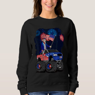 4th July Monster Truck Uncle Sam Red White Usa Fla Sweatshirt