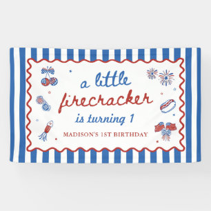 4th July Patriotic 1st Birthday Party Banner