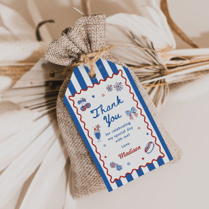4th July Patriotic 1st Birthday Party Gift Tags
