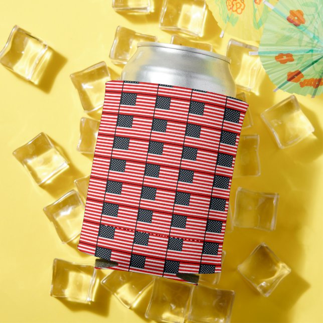 4th July Patriotic American flag Can Cooler (In Situ Summer)