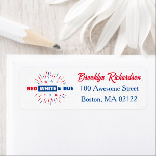 4th July Patriotic Baby Shower Red White And Due Return Address Label