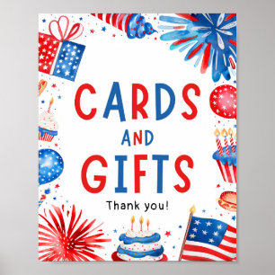 4th July Patriotic Fireworks Cards & Gifts Sign