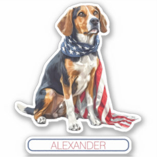 4th July Patriotic Hound Dog Personalized