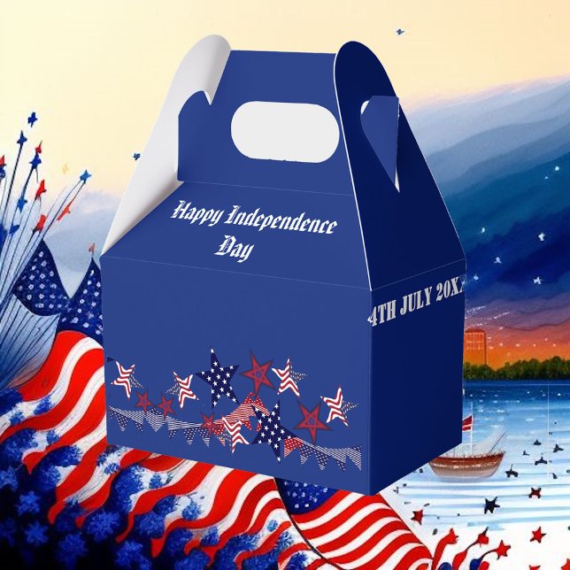 4th July Patriotic Stars American Flag BBQ Party  Favour Box (4th July Patriotic Stars American Flag BBQ Party Favor Boxes)