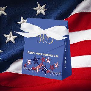 4th July Patriotic Stars Monogram Custom Party  Favour Box