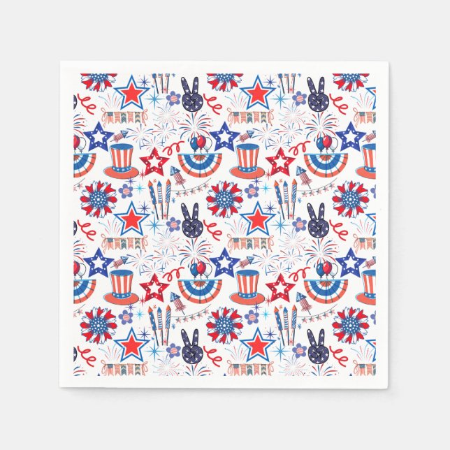 4th July Pattern 01x4 Napkin (Front)