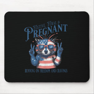 4th July Pregnancy Announcement Feral & Pregna Mouse Pad
