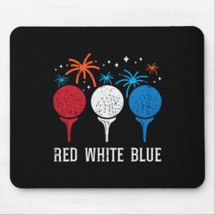 4th July Red White Blue Golf Patriotic Golfer Dad Mouse Pad