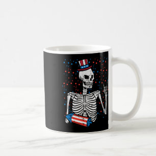 4th July Rocker Skeleton Patriotic Rock Men Boys K Coffee Mug