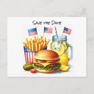4th July Save the Date Independence Day party Postcard
