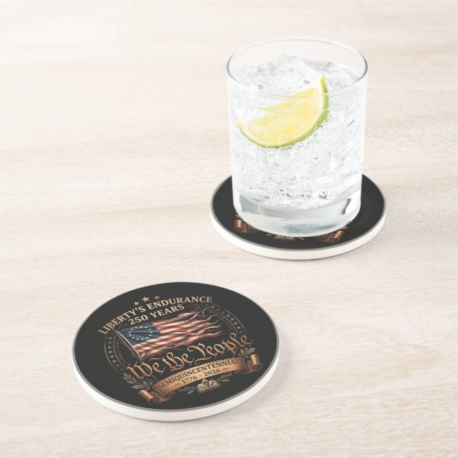 4th July Semiquincentennial 1776-2026 Coaster (Side)