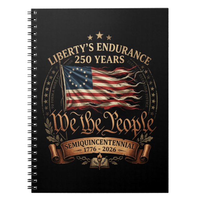 4th July Semiquincentennial 1776-2026 Notebook (Front)