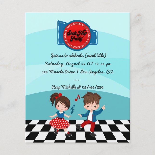 4th July Sock Hop Party Flyer (Front)