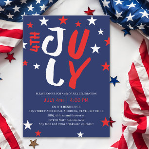 4th July Stars Family Reunion  Invitation