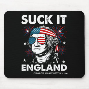 4th July Suck-it England Shirt Funny George-washin Mouse Pad