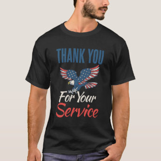 4Th July Thank You For Your Service Veteran Memori T-Shirt