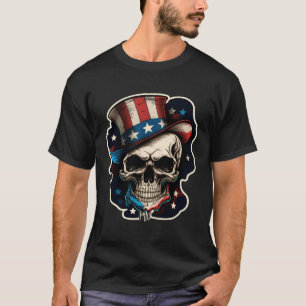 4th July USA Proud Skull Top Hat American Flash Ta