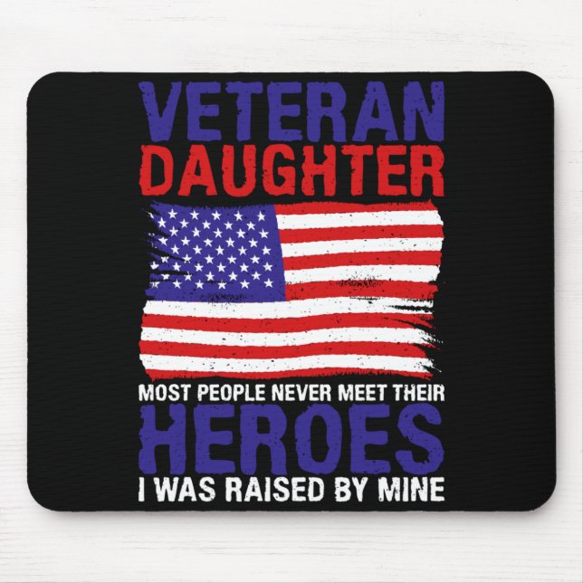 4th July Veteran Daughter Raised Mouse Pad (Front)