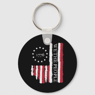 4th July We The People Us Flag 1776 Patriotic Men  Key Ring