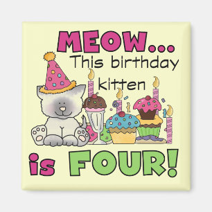4th Kitten Birthday T-shirts and Gifts Magnet