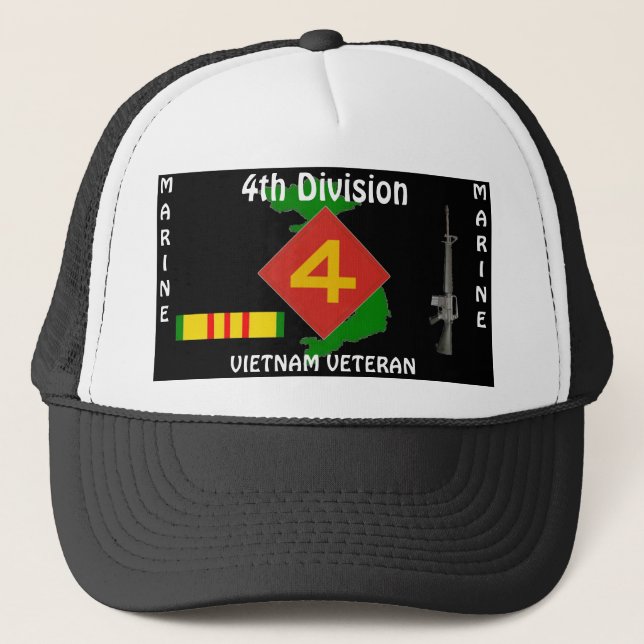 4TH Marine Div Vietnam Ball Cap 1/b (Front)