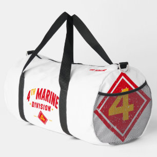 4th Marine Division "Fighting Fourth" White Custom Duffle Bag