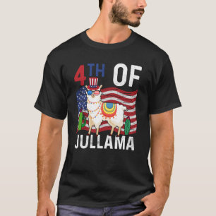4Th Of Jullama LLama Patriotic US Flag 4th Of July T-Shirt