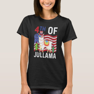 4th Of Jullama Llama Sunglasses 4th Of July Indepe T-Shirt