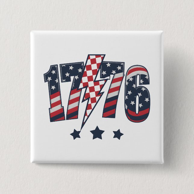 4th of July 1776 15 Cm Square Badge (Front)