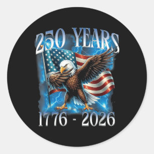 4th of July 1776-2026 Dabbing Eagle 250th USA Classic Round Sticker