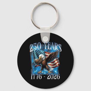4th of July 1776-2026 Dabbing Eagle 250th USA Key Ring