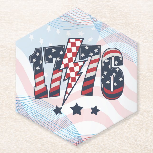 4th of July 1776-63751 Paper Coaster (Front)